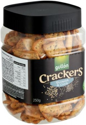 Kréker, 250 g, GULLÓN "Cracker", chia magos-quinoás